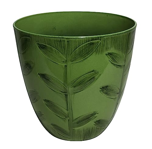 MISCO Glazed Leaf Planter, Green
