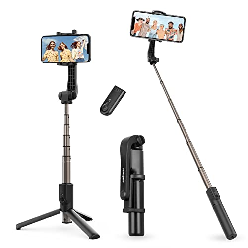 Sensyne 3 in 1 Selfie Stick, 40' Extendable Phone Tripod with Wireless Remote, Lightweight, Portable for Selfies, Video Recording, Live Stream, YouTube, TikTok, Compatible with All Cell Phones