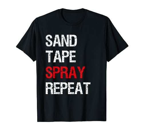 Sand Tape Spray Repeat T-shirt for Automotive Car Painters