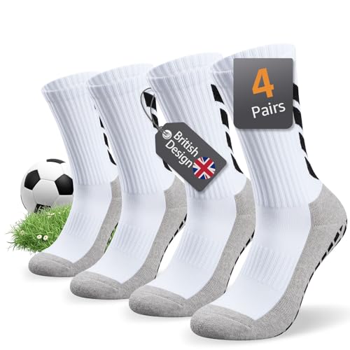 RUIXUE Grippy Socks, Soccer Non Slip Socks for Men Women, Yoga Socks, Non Skid Training Athletic Sock for Indoor Outdoor