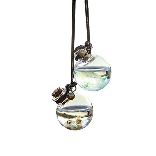 ccHuDE 2 Pcs Empty Car Air Freshener Perfume Bottle Hanging Essential Oils Bottle Fragrance Diffuser 3.5cm