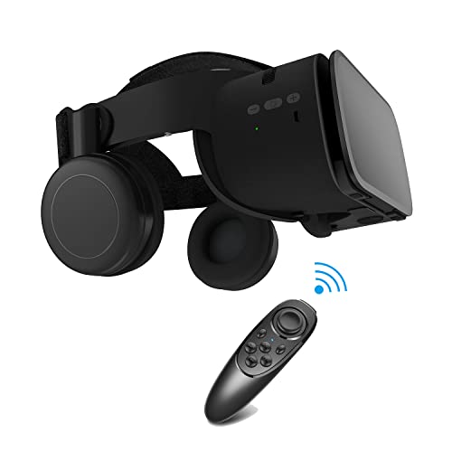 Virtual Reality Headset for Phones VR Headset VR Glasses with Controller for 3D Movies/Games Metaverse Goggles with Bluetooth Headset Compatible with All iPhone/Android Phones with 4.7'-6.3'