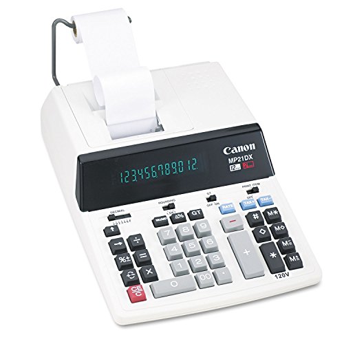Canon CNMMP21DX Color Printing Calculator, AC Supply Powered, 3.7' x 9' x 12.2', White, 1 Each