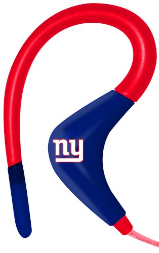 iHip NFSE82NYG NFL Sport Ear Buds with In-Line Microphone - New York Giants Red/Blue