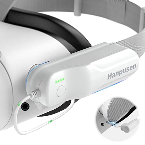 Hanpusen VR Battery Pack for Oculus Quest 2 Accessories, 5000mAh Compact and Portable Battery Pack VR Accessories Compatible for Meta Quest 2 and Quest