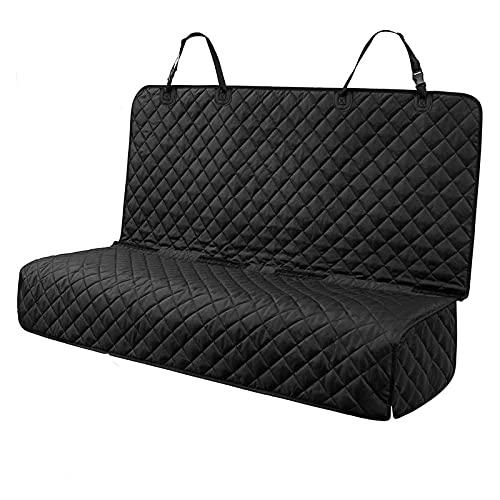 PETICON Waterproof Scratchproof Pet Bench Seat Covers for Cars, Trucks, SUVs, Nonslip Durable Back Seat Cover for Dogs, Washable Backseat Protection, Black