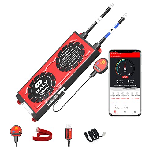DALY Lifepo4 BMS 48V 150A 16S, Battery Protection Board with Bluetooth Smart Communiation Function UART Programmable for DIY Camping RV Energy Supply System
