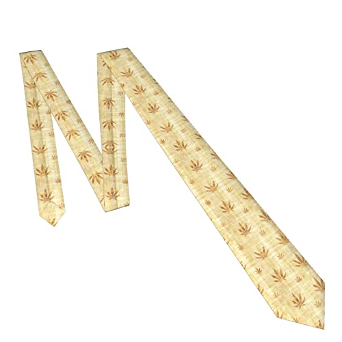 ALYYDFF Hemp-leaves papyrus texture vintage Men's Silk Tie Fun Novelty Necktie Fashion for Wedding Business Party Gifts