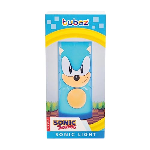 Sonic The Hedgehog Tubez Night Light with Twist Top Adjustable Brightness. USB or Battery Powered. Officially Licensed Sonic The Hedgehog Merchandise