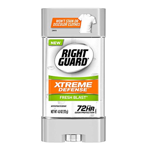 Right Guard Xtreme Defense 5 Antiperspirant Deodorant Gel, Fresh Blast, 4 Ounces (Pack of 6)