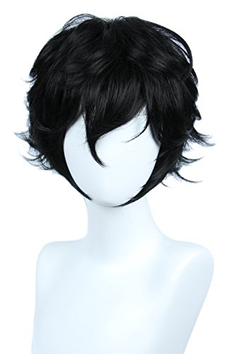 Linfairy Halloween Costume Cosplay Wig for P5 (short black)