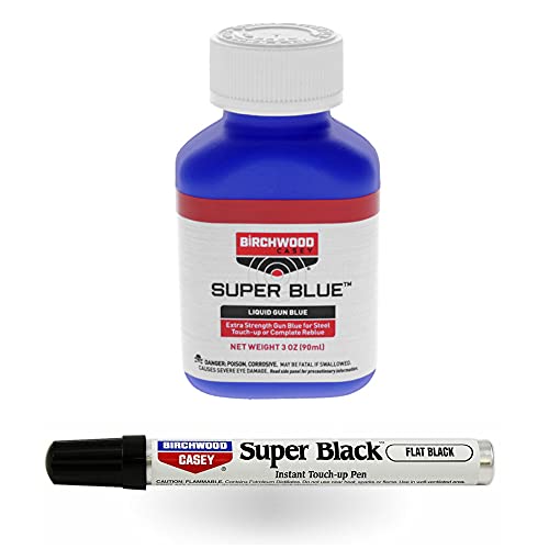 Westlake Market, Birchwood Casey Flat Black Touch-up Paint Pen Plus Super Blue Touch-up (Extra Strength) for Gun or Any Painted Metal Project Plus 5 Free Cotton Swabs