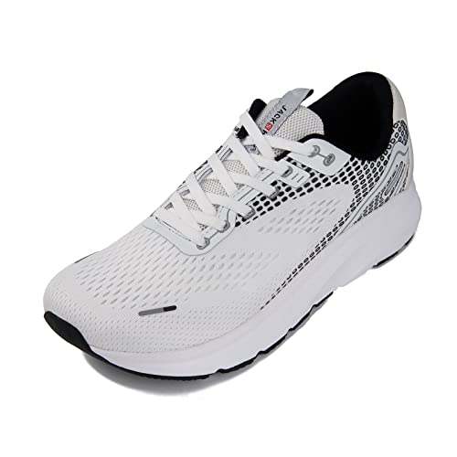 JACKSHIBO Wide Toe Box Shoes for Men Women Wide Sneakers Road Running Shoes Lightweight Breathable Neutral Cushioned Walking Shoes Athletic Tennis Wide Shoes White