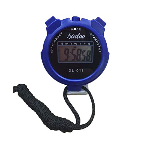 tooloflife LCD Stopwatch Handheld Counter Timer Digital Sport Date Electronic Timer for Kids or Coach Blue