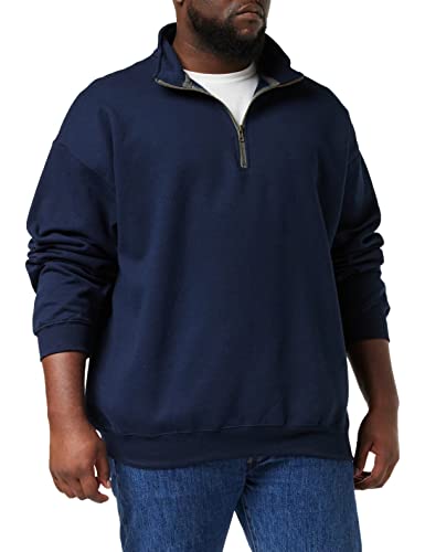Gildan Adult Fleece Quarter-Zip Cadet Collar Sweatshirt, Style G18800, Navy, X-Large