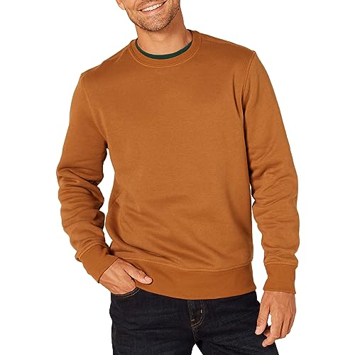 Amazon Essentials Men's Fleece Crewneck Sweatshirt (Available in Big & Tall), Nutmeg, X-Large