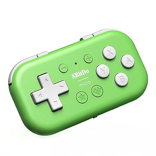 AKNES 8Bitdo Micro Bluetooth Controller, Pocket-sized Mini Gamepad for Switch/Lite/OLED, Android, and Raspberry Pi, Supports Keyboard Mode for macOS/iPadOS/macOS/Wins - Green