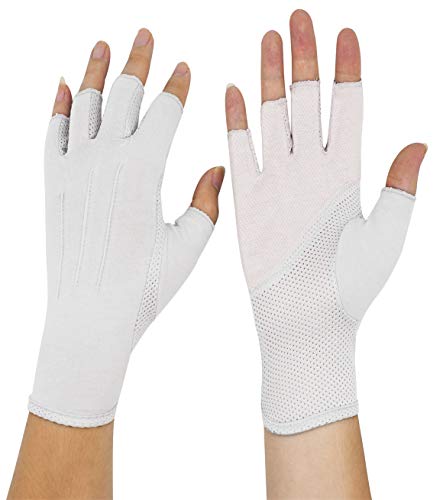 Bienvenu Mens Wrist Half Fingers Sunshade Lightweight Gloves for Outside Golf Working Gardening Climbing Activities, Gray