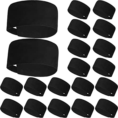 20 Pcs Unisex Chef Hat Adjustable Kitchen Cooking Caps Sushi Beanie Breathable Mesh Top Skull Cap Chef Hat for Men Women Adult, Black