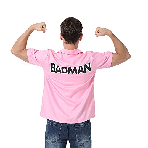 Men's Halloween Anime Badman Vegeta Pink Shirt - Summer Short-Sleeved Woven