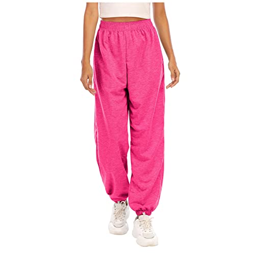 2023 Women Fleece Cargo Sweatpants High Waisted Casual Baggy Joggers Pants