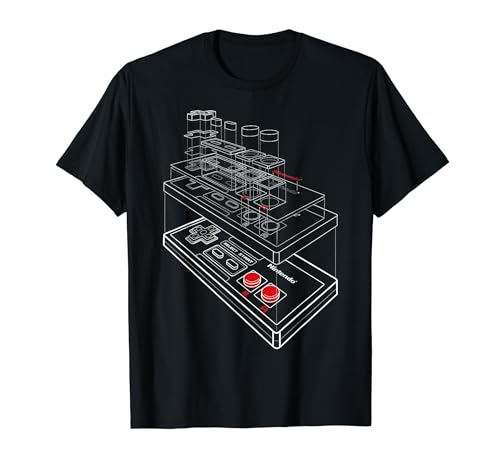 Nintendo NES Controller Exploded Schematic Graphic T-Shirt T-Shirt