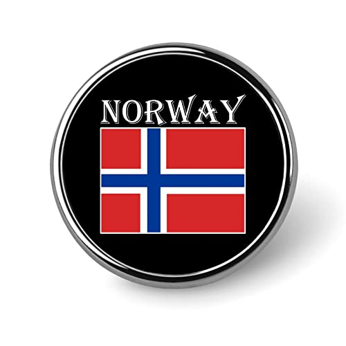 Norway Flag Printed Round Badge Pin Button Brooch Lapel Tie Pins Decorative for Men Women