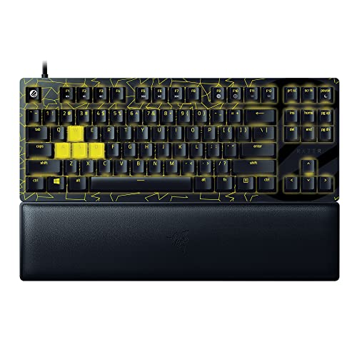 Razer Huntsman V2 TKL Gaming Keyboard: Fast Linear Optical Switches Gen2, Sound Dampeners, 8000Hz Polling Rate, Detachable Type-C Cable, UV-Coated Keycaps, Wrist Rest - ESL Edition