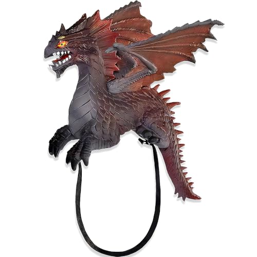 Dragon On The Shoulder - 5.5' x 6' - Dark Gray & Purple Foam Design - Unique, Eye-Catching Accessory - 1 Pc.