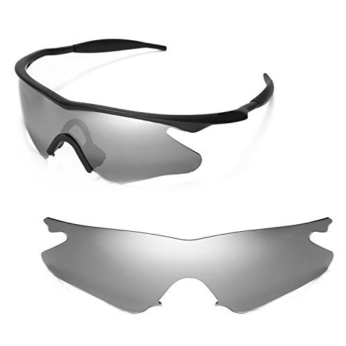 Walleva Replacement Lenses for Oakley M Frame Heater Sunglasses - Multiple Options Available (Titanium Mirror Coated - Polarized)