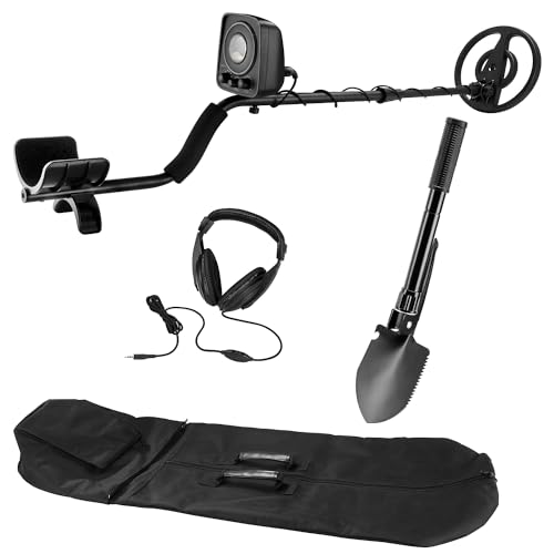 Barska BE12746 Winbest Pro-200 Metal Detector Field Kit with LED Indicator, Headphone, Shovel, and Soft Case, Black