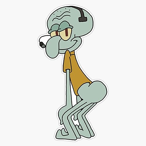 Squidward 4 Ply Sticker Vinyl Waterproof Sticker Decal Car Laptop Wall Window Bumper Sticker 5'