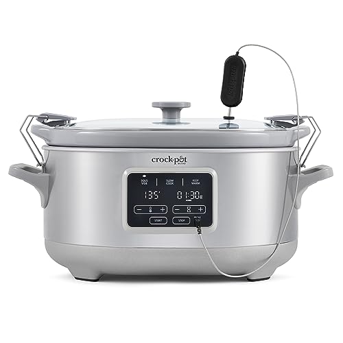 Crockpot 7-Quart Cook & Carry Slow Cooker with Sous Vide,Programmable, Stainless Steel