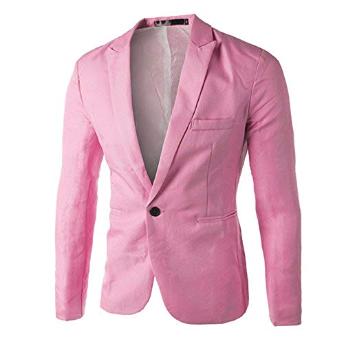 Men's Casual Suit Blazer Jackets Lightweight Sports Coats One Button Jacket Coats Business Lapel Suit