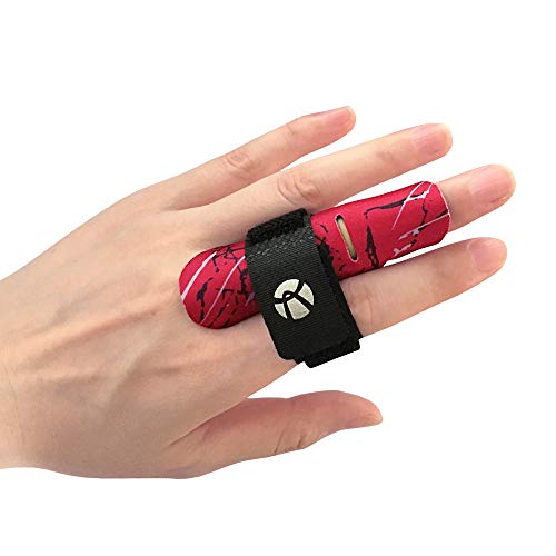 Kuangmi Finger Sleeve Support Protector Finger Splint Brace Pain Relief for Basketball Volleyball Baseball （S/M, Red