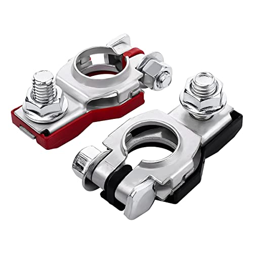 Battery Terminals for Nissan, Positive and Negative 1 pair, Top Post Batteries Connectors with Plastic Bottoms, Automotive Accessories Universal for Nissan 243407F000 243407F001