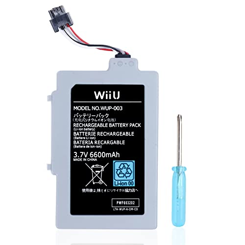 UCEC 6600mAh Wii U Gamepad Battery Replacement Rechargeable Battery Pack Wii Accessories for Nintendo Wii U Gamepad WUP-010, WUP-012