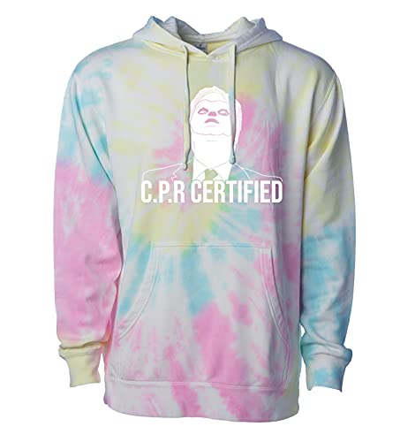 Haase Unlimited CPR Certified - Dwight Dummy Face Unisex Hoodie Sweatshirt (Sunset Swirl Tie Dye, XXX-Large)