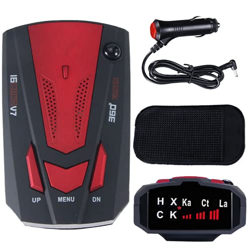 JINYI Car Radar Detector, Laser Radar Detectors, 360° GPS Speed Police Safe 16 Band Voice Alert,1080P HD Auto Focus Webcam with Microphone (RED)