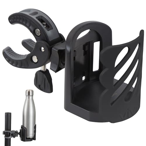 Vive Wheelchair Cup Holder (XL) - Universal, Adjustable, Clip On Accessory for Rolling Walker, Rollator, Electric Mobility Scooter, Stroller, Bike & Chair - Water Bottle Attachment for Seniors & Adult