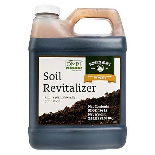 Farmer’s Secret Soil Revitalizer (32oz) - Organic (OMRI Listed) Soil Microbe Booster - Activated Humic Acid - Liquid Compost Soil