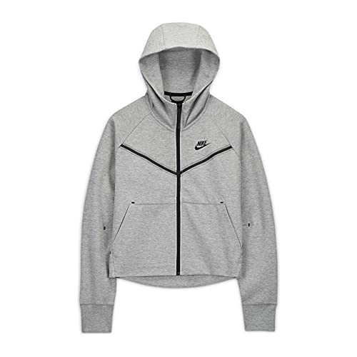 Nike mens Sportswear Tech Fleece Full-Zip Hoodie, Dark Grey Heather/Black, Medium
