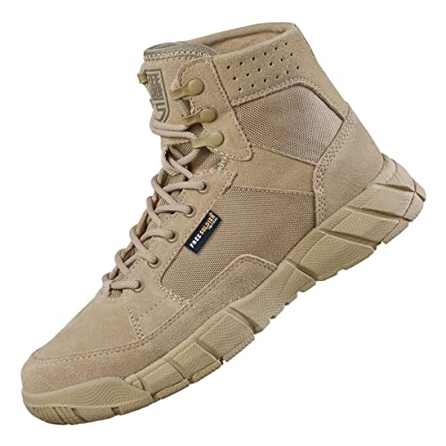 FREE SOLDIER Waterproof Hiking Work Boots Men's Tactical Boots 6 Inches Lightweight Military Boots Breathable Desert Boots(Tan 10)
