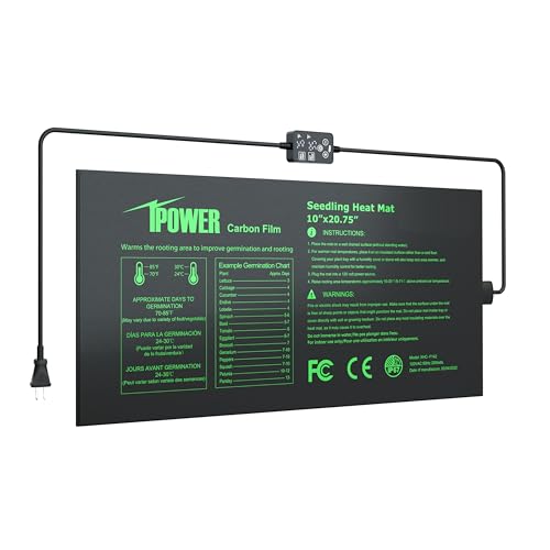 iPower Seedling Heat Mat for Plants with Dual Temperature, Black, 10' x 20.75'&Digital Controller
