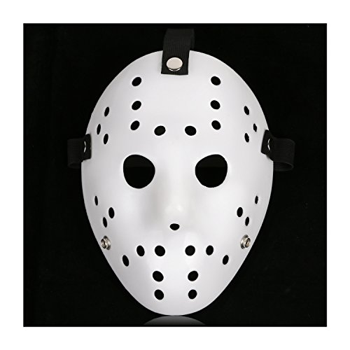 CASACLAUSI Mask Cosplay Halloween Costume Mask Prop Horror Hockey Pure White