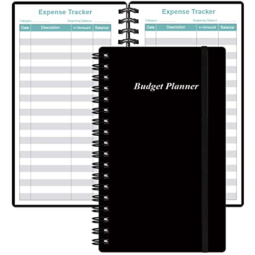 Budget Planner - A6 Expense Budget Tracker, Budget Book for Ledger Book, Money Organizer for Wallet, 3.75' x 6.75', Black