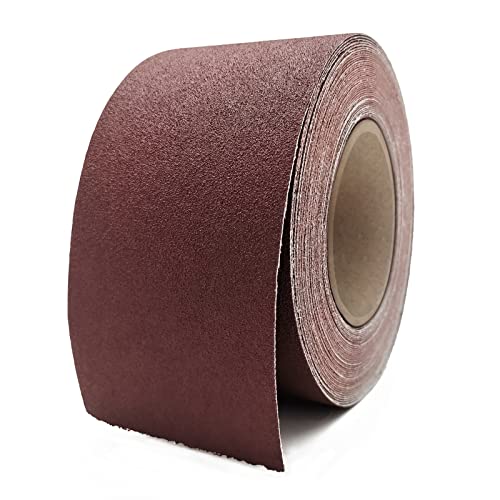 180 Grit Sandpaper Roll, 3 Inch x 49 Feet Emery Cloth Roll Aluminum Oxide Abrasive Paper Roll Continuous Sandpaper for Metalworking, Woodworker, Furniture Repair, Sanding Automotive Plumbing
