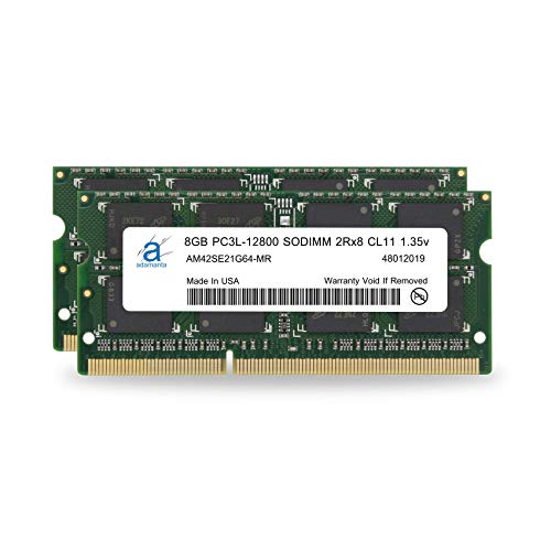 Adamanta 16GB (2x8GB) Apple Memory Upgrade DDR3L 1600MHz SODIMM Compatible for iMac (Mid 2011, Late 2012, Early/Late 2013, Late 2014, Mid 2015), MacBook Pro (Early/Late 2011, Mid 2012), Mac Mini RAM