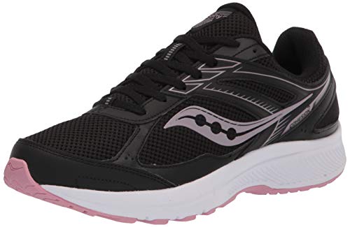 Saucony womens Cohesion 14 Road Running Shoe, Black/Pink, 9 Wide US