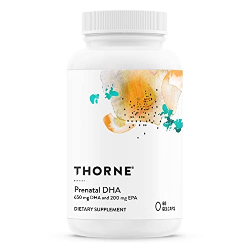 THORNE Prenatal DHA - 650 mg DHA and 200 mg of EPA - Supports Baby’s Brain and Nervous System Development from Pregnancy to Nursing - 60 Capsules